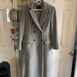 Talbots Women's Gray Wool Cashmere Blend Double Breast Coat Size 8